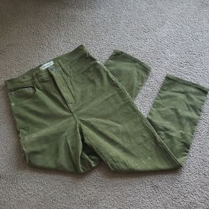 Madewell Olive Green Corduroy StraightLeg Pants